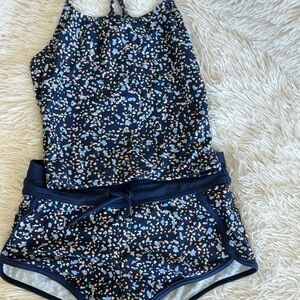 Athleta Girl Navy and Multicolor Tankini